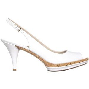 Nine West Sharina White Slingbacks
